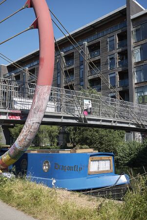 London, United Kingdom - June 25, 2018: View of River Lee on Hackney wickのeditorial素材