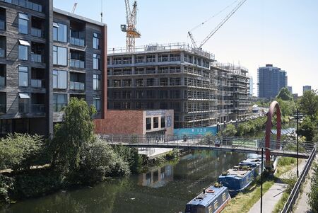 London, United Kingdom - June 25, 2018: View of River Lee on Hackney wickのeditorial素材