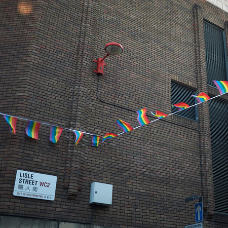 London, United Kingdom - June 26, 2018 : Rainbow flags