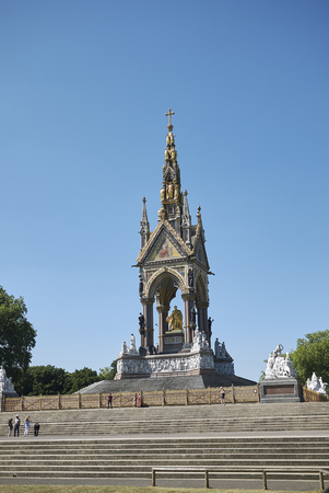 London, United Kingdom - June 26, 2018 : View of Albert Memorial in Kensington Gardensのeditorial素材