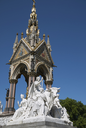 London, United Kingdom - June 26, 2018 : The Europe group of Albert Memorial in Kensington Gardensのeditorial素材