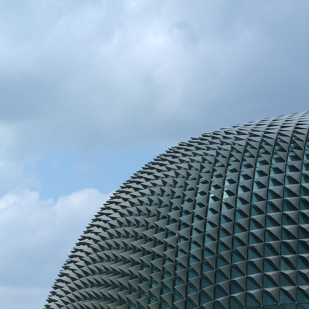 Singapore, Singapore - February 05, 2002 : View of Esplanade - Theatres on the Bay (Durian)のeditorial素材