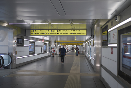 Bologna, Italy - August 30, 2018 : Bologna main train stationのeditorial素材