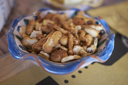 Salted cracker as a starterの写真素材