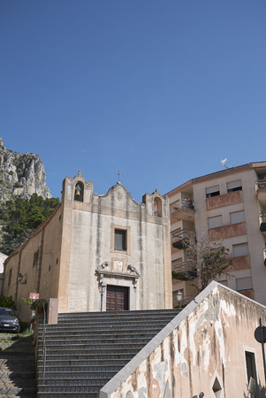 Cefalu, Italy - September 09, 2018: View of Saint Mary of Jesus Churchの写真素材
