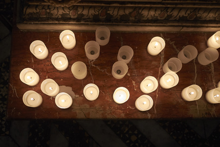 Monreale, Italy - September 11, 2018 : Candles in a churchのeditorial素材