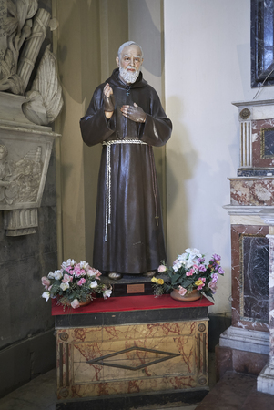 Palermo, Italy - September 07, 2018 : Padre Pio statue at Church of Saint Dominicのeditorial素材