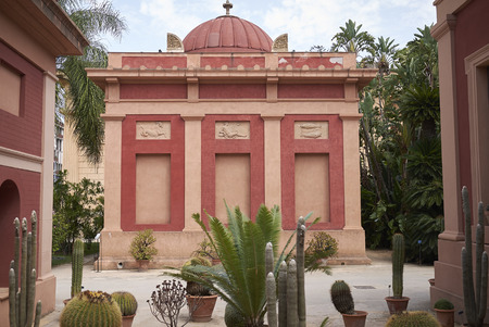 Palermo, Italy - September 06, 2018 : View of the Calidarium of Palermo Botanical Gardensの写真素材