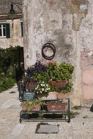 Scopello, Italy - September 04, 2018 : View of the main building of the Tonnara di Scopelloの写真素材