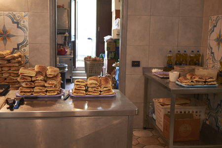 Scopello, Italy - September 01, 2018 : View of a bakery kitchenのeditorial素材