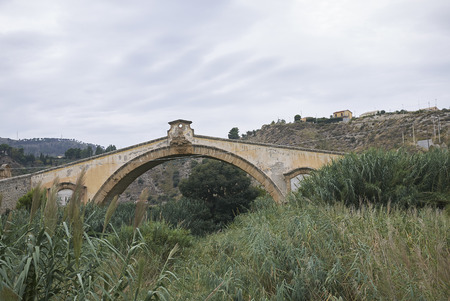 Termini Imerese, Italy - September 09, 2018 : View of San Leonardo bridgeの写真素材