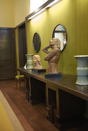 Milano, Italy - September 26, 2018 : View of Villa Necchi Campiglio corridorのeditorial素材