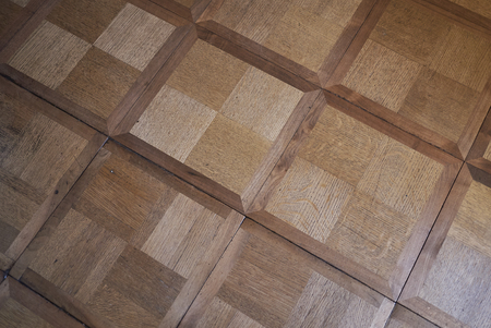 Milano, Italy - September 26, 2018 : detail of a wood floor in Villa Necchi Campiglioのeditorial素材