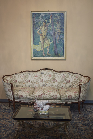 Milano, Italy - September 26, 2018 : View of Villa Necchi Campiglio interiorのeditorial素材