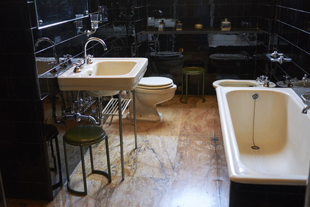 Milano, Italy - September 26, 2018 : View of a toilet in Villa Necchi Campiglioのeditorial素材