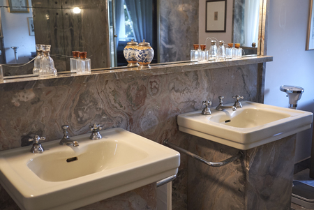 Milano, Italy - September 26, 2018 : View of Villa Necchi Campiglio toiletのeditorial素材