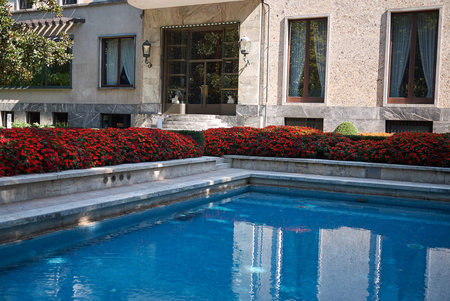 Milano, Italy - September 26, 2018 : View of Villa Necchi Campiglioのeditorial素材