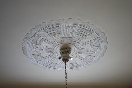 Milano, Italy - September 26, 2018 : View of  a ceiling detail in Villa Necchi Campiglioのeditorial素材