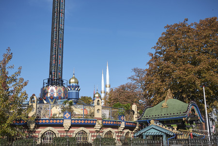 Copenhagen, Denmark - October 09, 2018 : View of tivoli gardenのeditorial素材