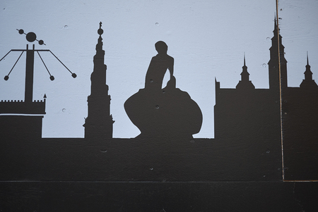 Copenhagen, Denmark - October 10, 2018 : View of Copenhagen silhouetteの写真素材