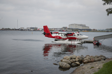 Copenhagen, Denmark - October 09, 2018 : Seaplane departing from Langelinie pierのeditorial素材