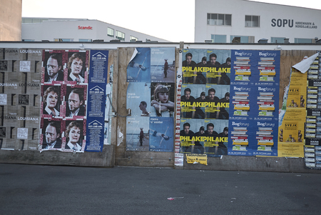 Copenhagen, denmark - October 10, 2018 : Billboard at the Meatpacking Districtのeditorial素材