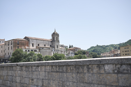 Cosenza, Italy - June 12, 2018 : View of Old Cosenza (Cosenza Vecchia) from Palazzo Arnoneの写真素材