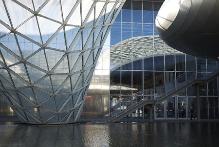 Milan, Italy - February 11, 2019 : View of Fiera Milano buildingのeditorial素材