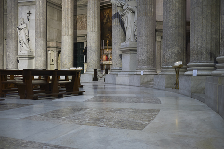 Naples, Italy - March 25, 2019 : view of San Francesco di Paola Basilica interiorのeditorial素材
