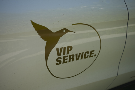 Ibiza, Spain - August 28, 2019  : Vip service car at Ushuaia hotelのeditorial素材