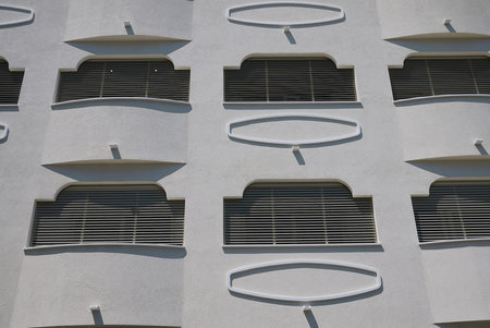 Milano Marittima, Italy -  July 21, 2019 : Detail of a building