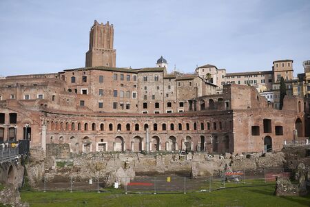 Rome, Italy - February 03, 2020 : View of Trajan Marketのeditorial素材