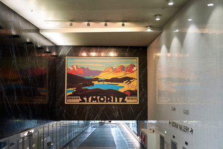 Saint Moritz, Switzerland - July 22, 2020: Saint Moritz lake passageのeditorial素材