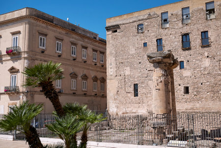 Taranto, Italy - September 06, 2020: View of the Temple of Poseidonの写真素材