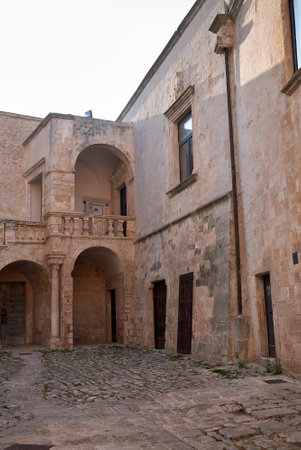 Ceglie, Italy - September 07, 2020: View of Castello Ducale entrance hallのeditorial素材