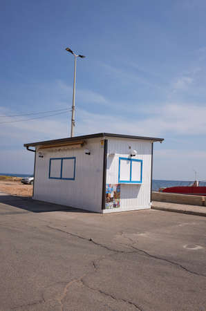 Marina di Noto, Italy - September 15, 2021: View of a cafe in Marina di Notoのeditorial素材