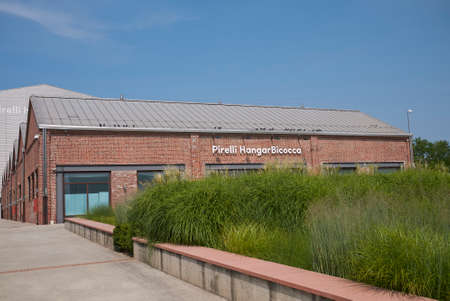 Milan, Italy - 23 July 2021: View of Pirelli Hangar Bicoccaのeditorial素材