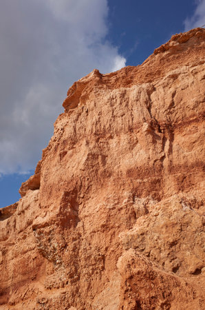 Ibiza, Spain - August 27, 2022 : View of Sa Caleta beach rocksの写真素材