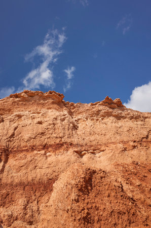 Ibiza, Spain - August 27, 2022 : View of Sa Caleta beach rocksの写真素材