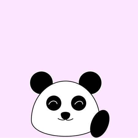 A chubby Panda With Hello Handのイラスト素材