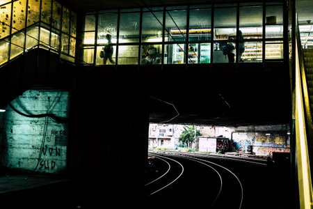 Underground train station of naples italy. full f writes and graffiti on the walls. Colors and urban...