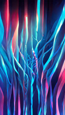 3d render abstract minimal neon background with glowingの写真素材