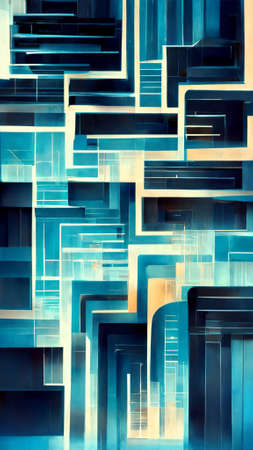 Abstract blue background element on black. Fractal graphicsの写真素材