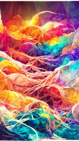 Abstract blurred gradient mesh background in bright rainbowの写真素材