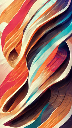 Abstract flowing wavy lines. Colorful dynamic waveの写真素材