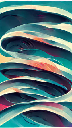 Abstract flowing wavy lines. Colorful dynamic waveの写真素材