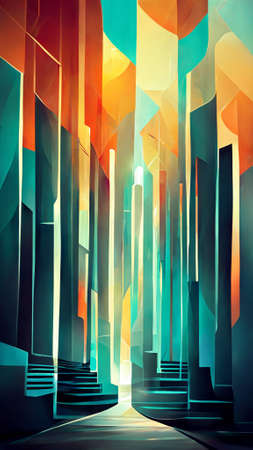 Abstract futuristic background with glowing light effectの写真素材