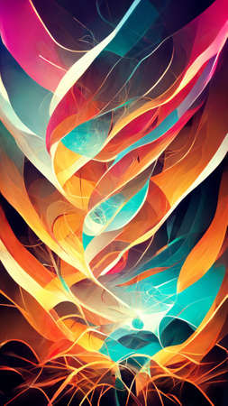 Abstract futuristic background with glowing light effectの写真素材