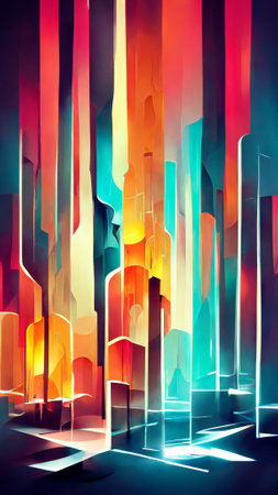 Abstract futuristic background with glowing light effectの写真素材