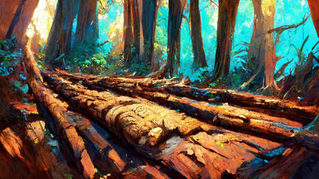 forest Mayan style adventures wooden stakeの写真素材